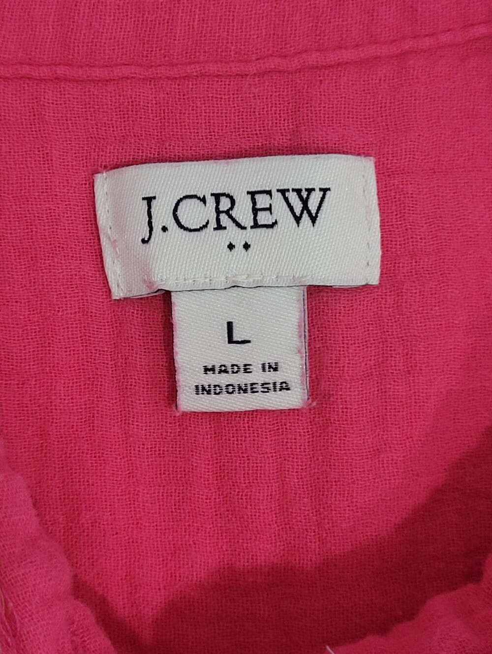 J.Crew Double-Gauze Button-Up Shirt Size Large Hot Pink - Picture 7 of 10